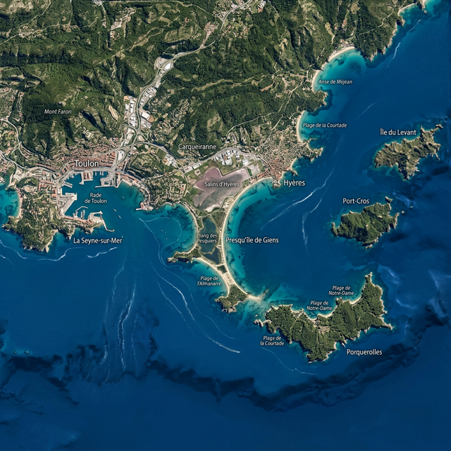 Vue aérienne réaliste du Var